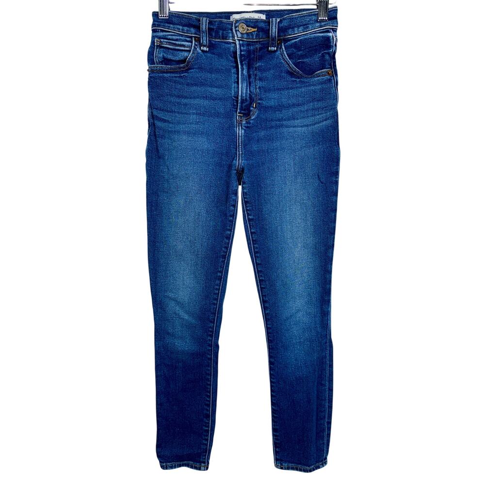 Abercrombie & Fitch The Super Skinny Ankle High Rise Blue Denim Jeans Size 24 00